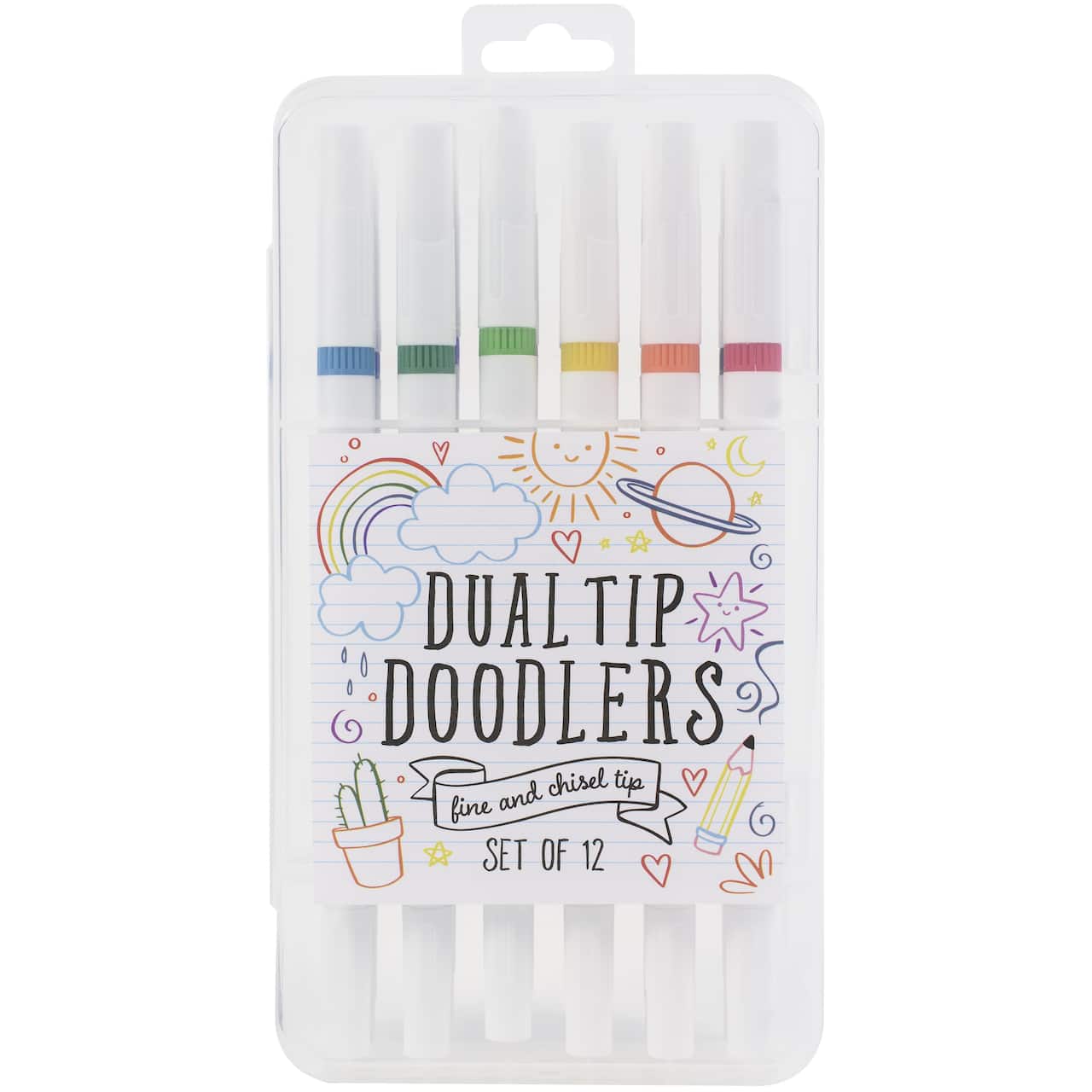 Dual-Tip Doodlers 12 Color Fine &#x26; Chisel Tip Marker Set